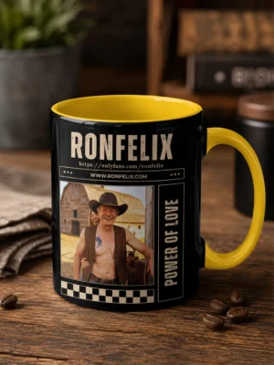 RONFELIX Power of Love Vintage Premium Ceramic Coffee Mug | Printed Tea & Coffee Mug (330ml)
