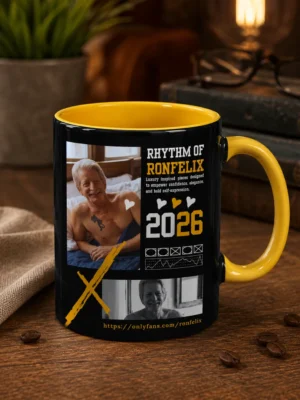RONFELIX Rhythm of 2026 Premium Ceramic Coffee Mug | Stylish Printed Tea & Coffee Mug (330ml)