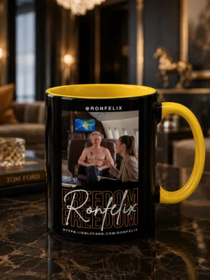 RONFELIX Freedom Premium Ceramic Coffee Mug | Luxury Printed Tea & Coffee Mug (330ml)