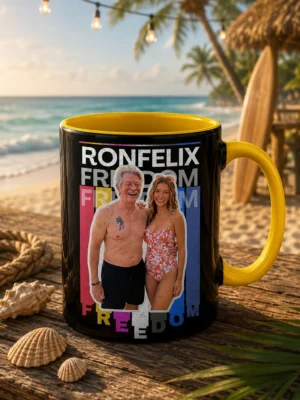 RONFELIX Freedom Edition Premium Ceramic Coffee Mug | Colorful Printed Tea & Coffee Mug (330ml)